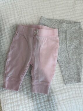 Carter's Pink and Heather Gray Leggings Set